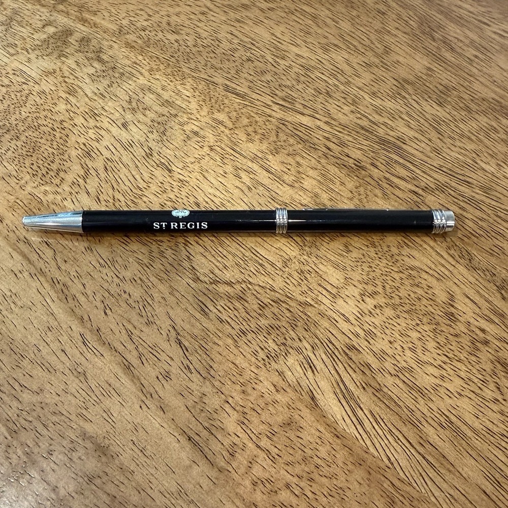 Vintage St. Regis New York Hotel Luxury Ballpoint Pen Black Ink Black Barrel